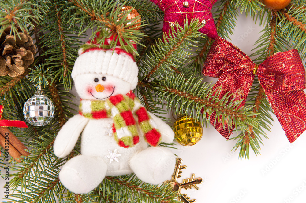 christmas tree decoration with snowman christmas tree decoration with snowman