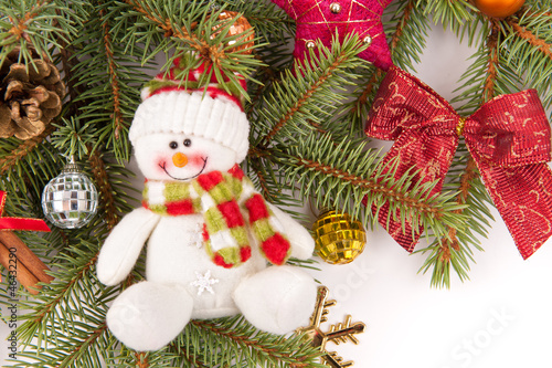 christmas tree decoration with snowman