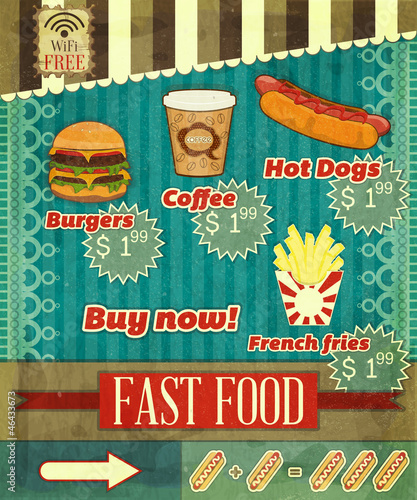 vintage fast food Menu