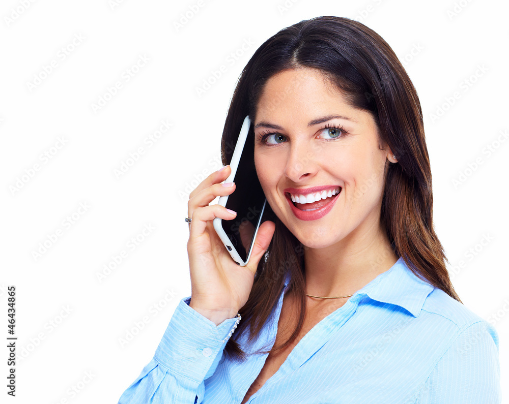 Woman with a cell phone. Woman with a cell phone.