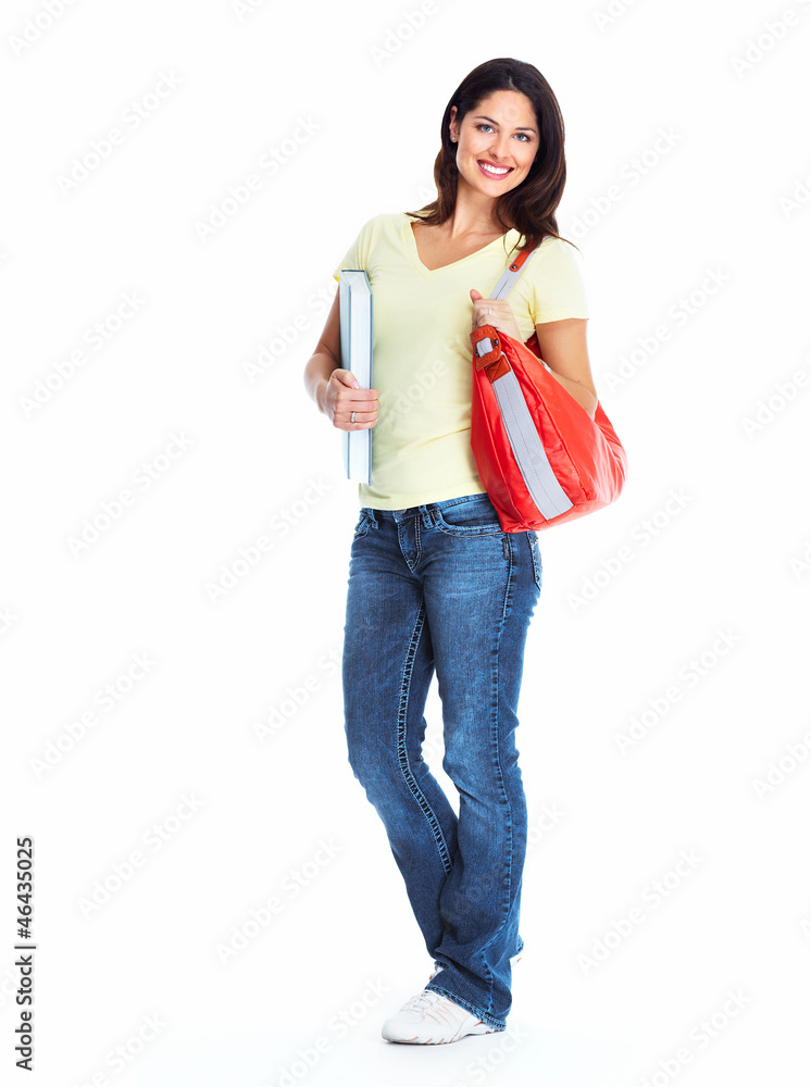 Student girl with book. Student girl with book.