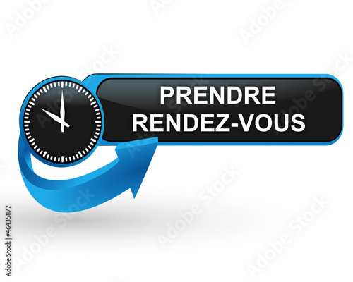 prendre rendez vous sur bouton web design bleu