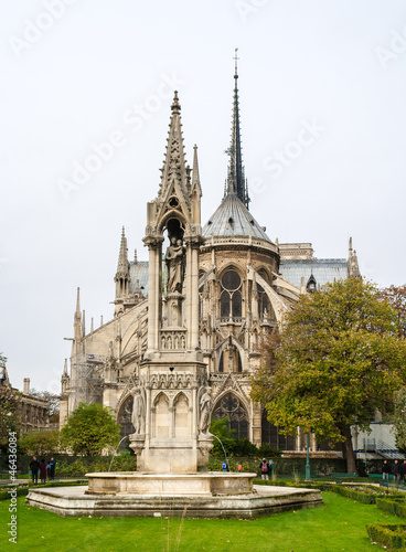 Notre Dame de Paris, view from the Square Jean-XXIII
