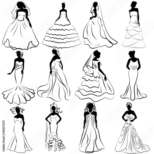kit silhouette of the brides in wedding charge