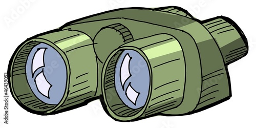 Illustration of the binoculars on white background