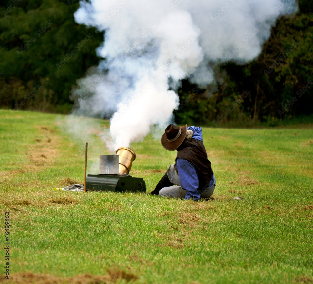 Obraz premium Civil war re-enactment - fire in the hole
