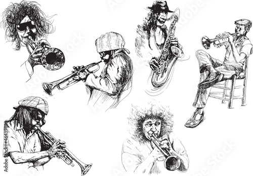 musicians - collection of hand drawings