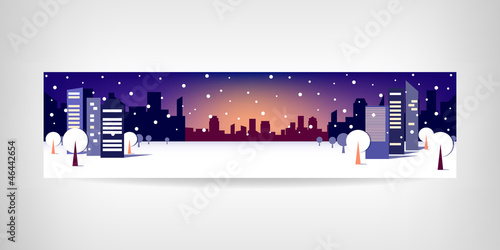 New Year's banner on blue background with place for text.