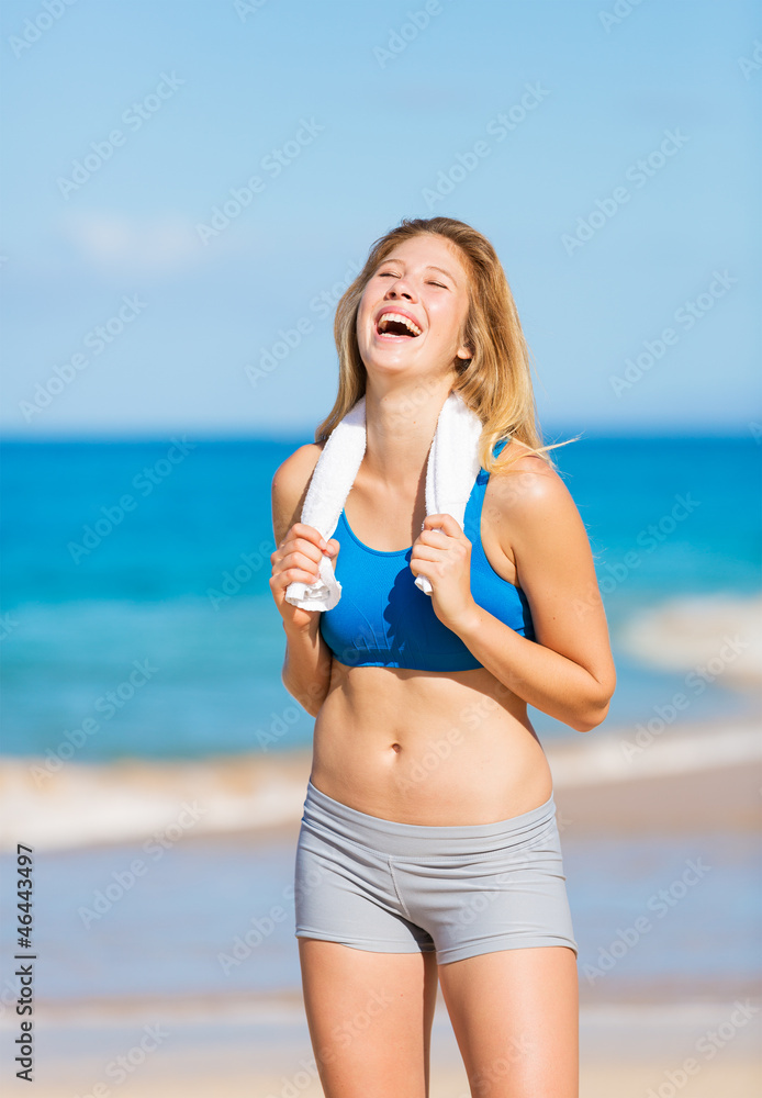 Beautiful Athletic Woman at the Beach Beautiful Athletic Woman at the Beach