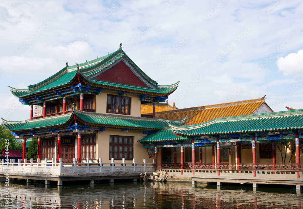 historic building by the lake,kunming,yunnan ,china historic building by the lake,kunming,yunnan ,china