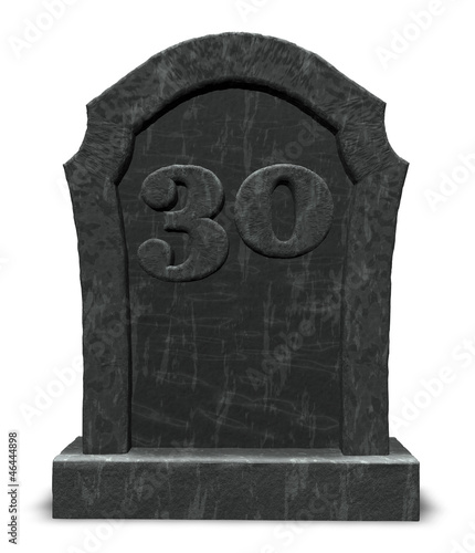 number thirty on gravestone