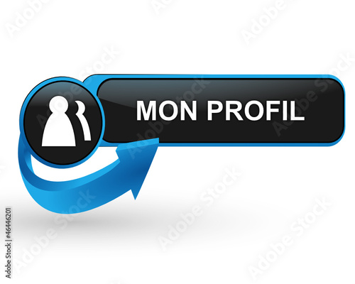 mon profil sur bouton web design bleu