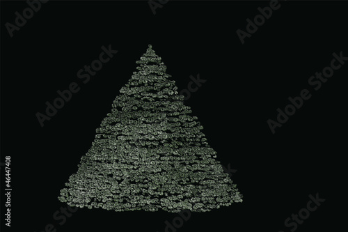 Editable Christmas Design Element - Wintry Fir-Tree