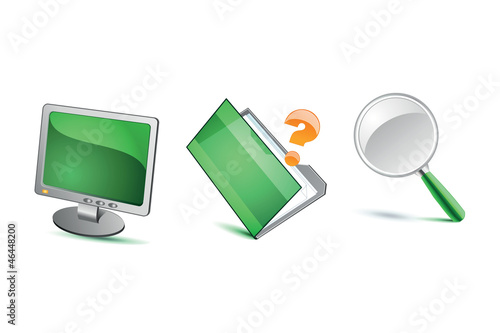 Green isolated icons