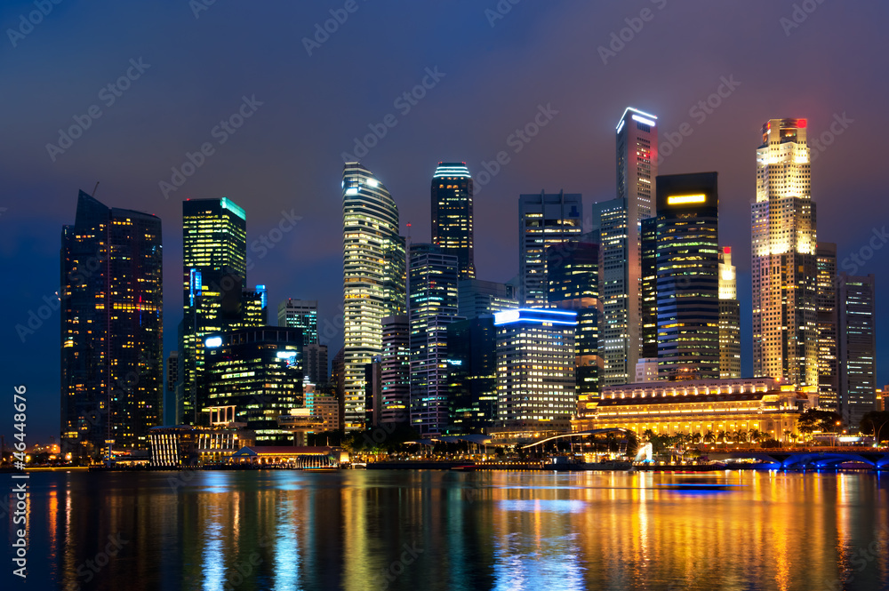 Fototapeta premium Singapore skyline at night.