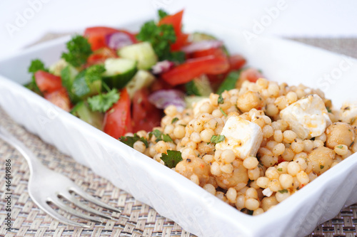 Giant couscous witih salad photo