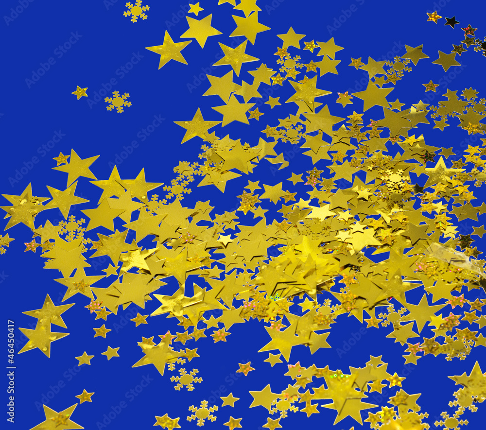 Frohe Weihnachten: Goldsternchen vor blauem Hintergrundrohe Frohe Weihnachten: Goldsternchen vor blauem Hintergrundrohe