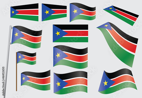 set of flags of South Sudan vector illustration