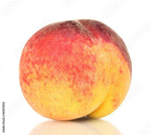 ripe peach isolated on white.