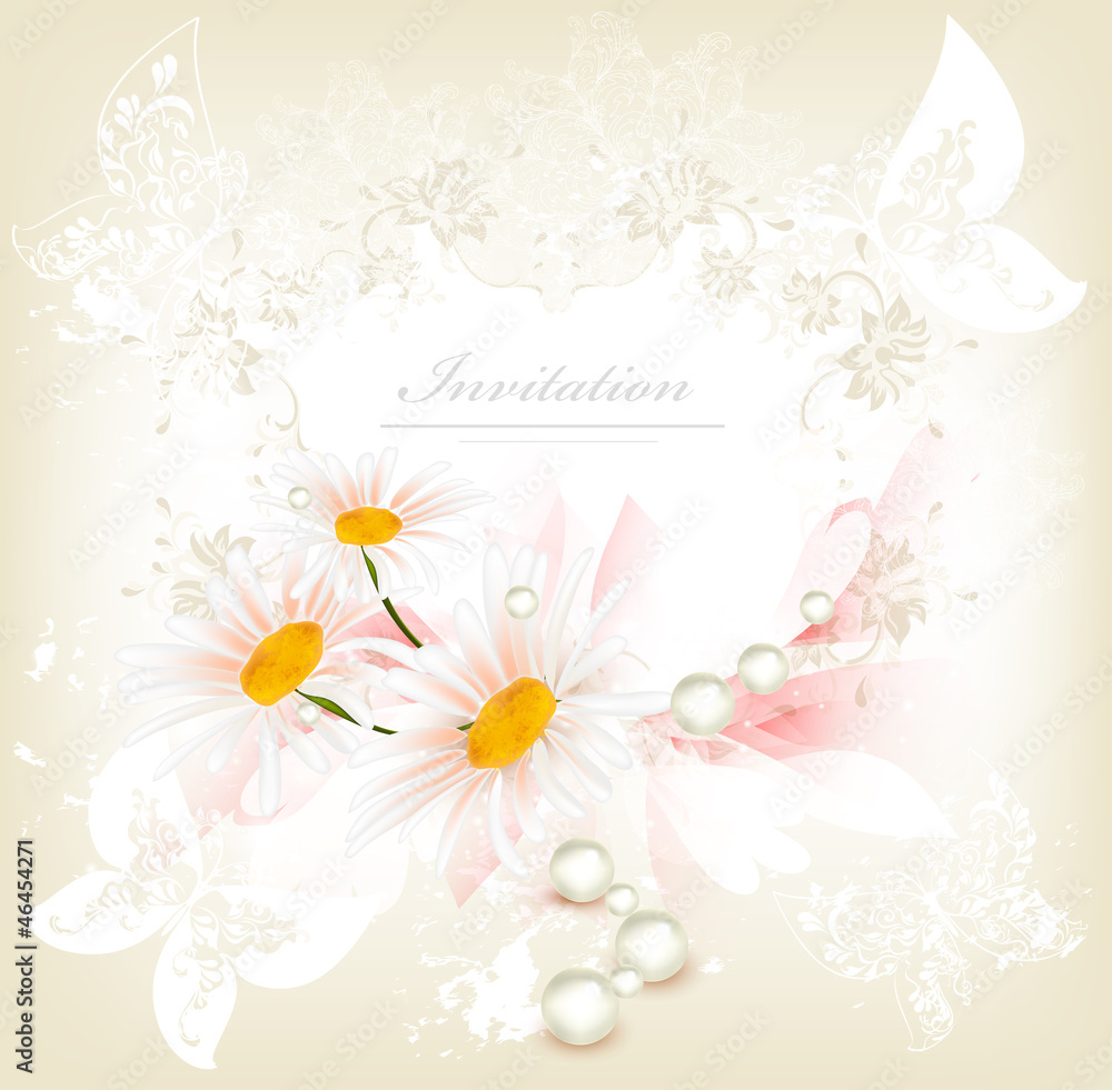 Flower invitation card