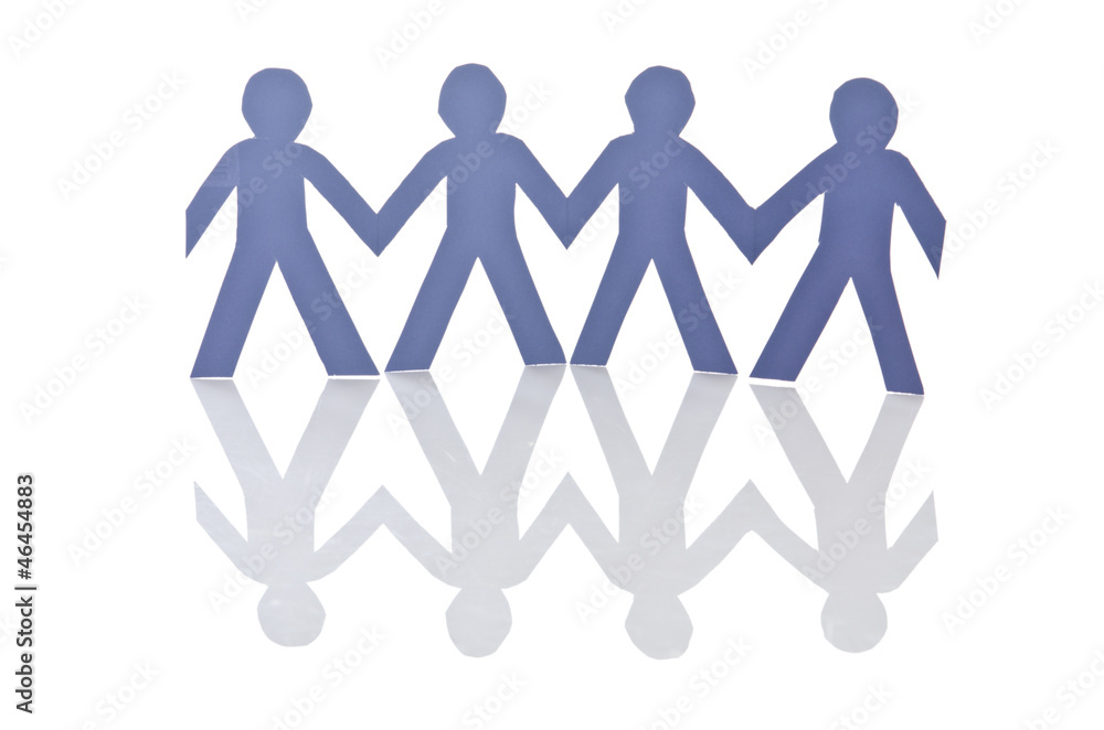 Teamwork concept with paper cut people Teamwork concept with paper cut people