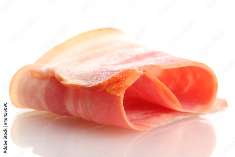 tasty bacon, isolated on white