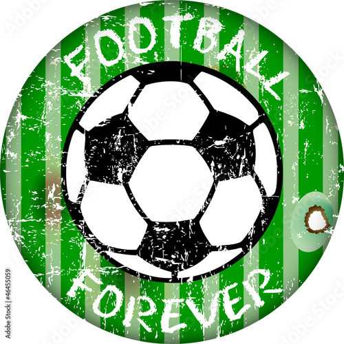 Vintage enamel "football forever" sign, grungy vector illustrati