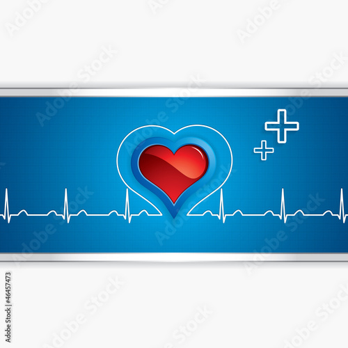 Heart and heartbeat symbol