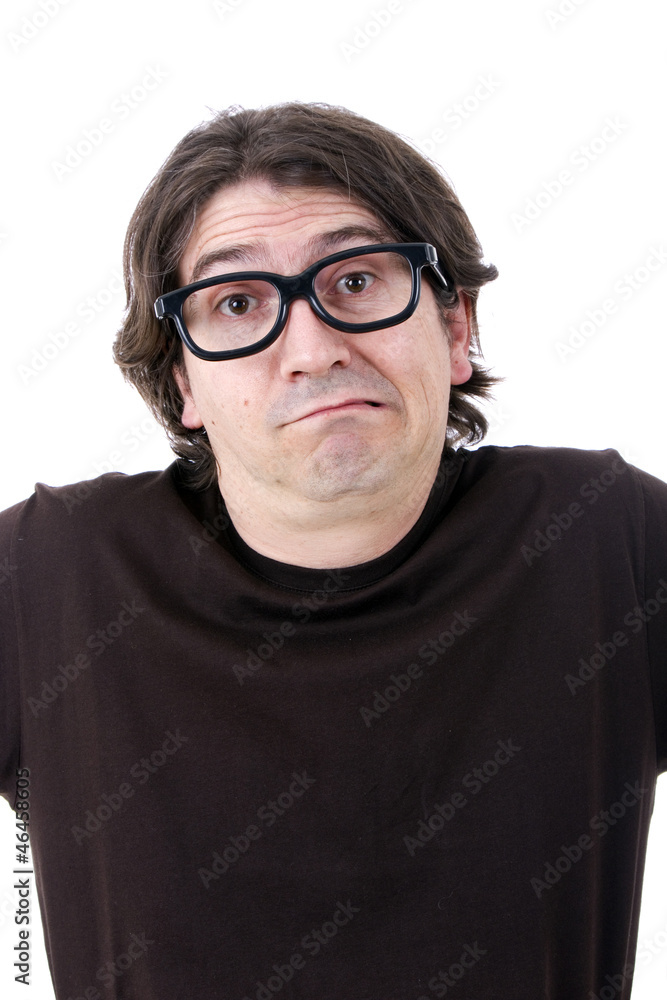 Fototapeta premium young casual man portrait in a white background