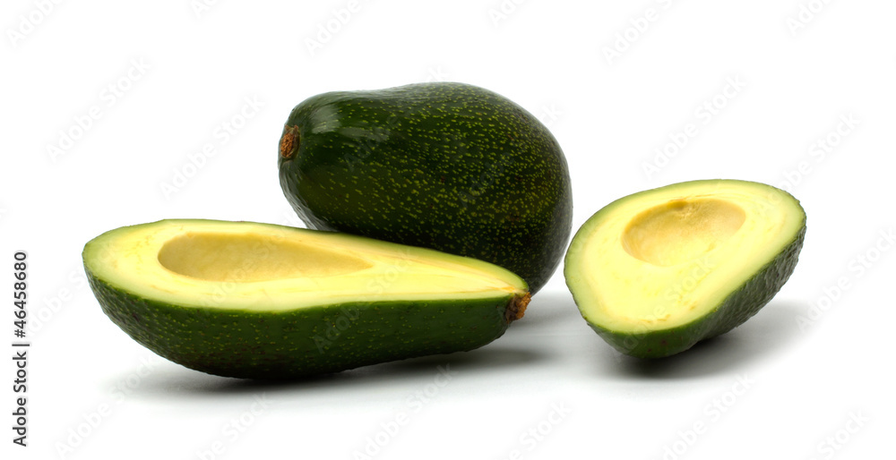Cut avocado isolated on white background Cut avocado isolated on white background