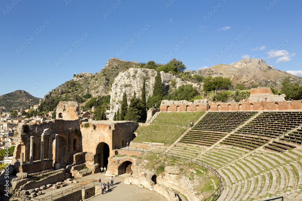 Ancient greek roman theater in Taormina - Sicily