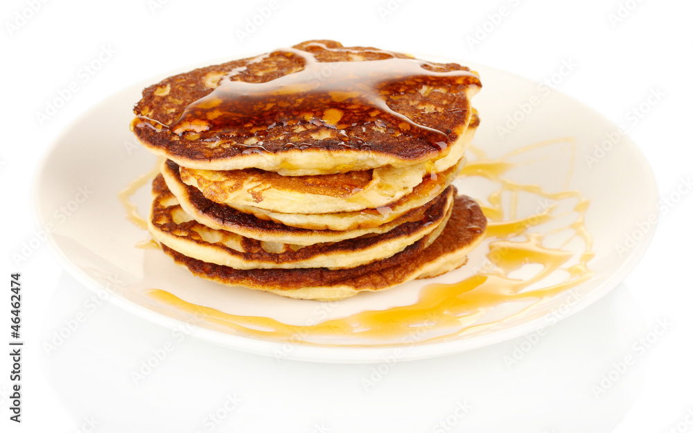 delicious sweet pancakes isolated on white delicious sweet pancakes isolated on white