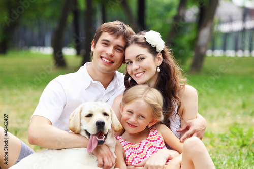 Happy family having fun outdoors