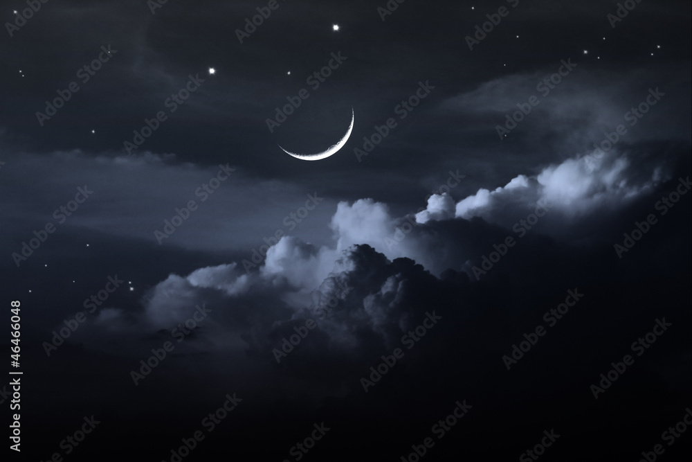 Obraz premium night sky with moon