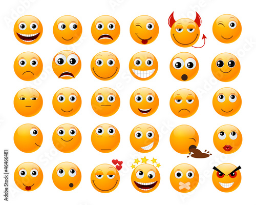 Set of orange smiles