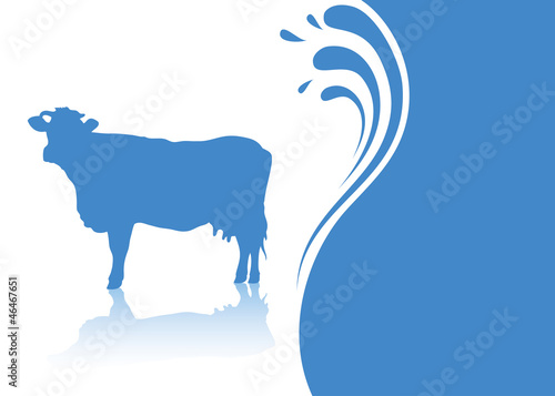 Background with cow - vector illustration