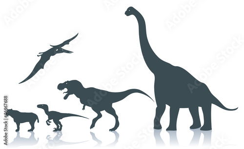 Dinosaur silhouettes - vector illustration © murphy81