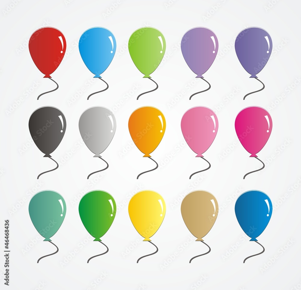 set of colorful rubber balloon vector