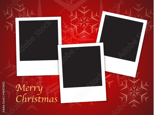 Christmas card templates with blank photo frames