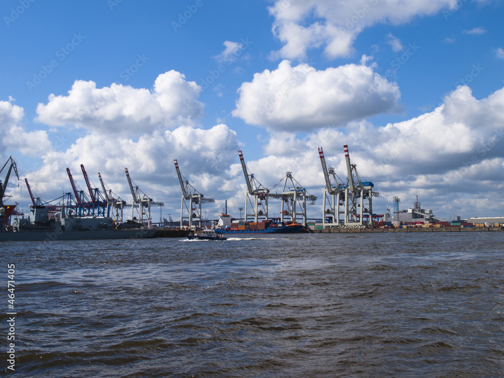 harbor cranes in Hamburg