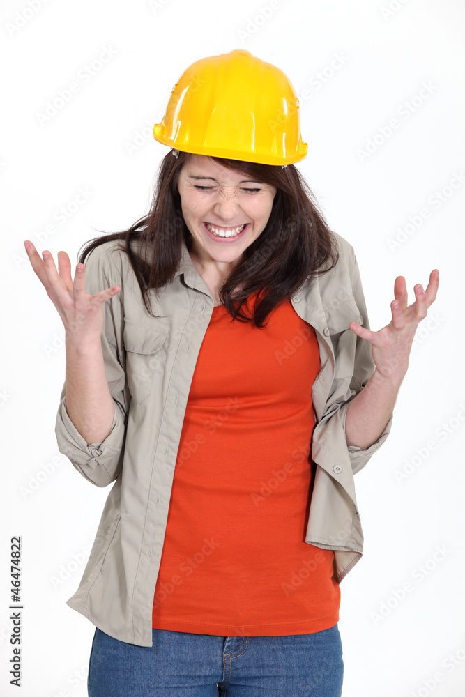 Tense constructon worker Tense constructon worker