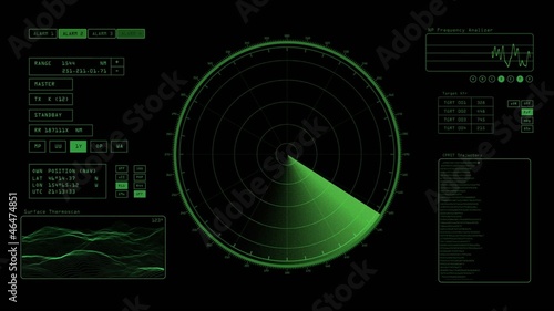 Radar screen is scanning for signals