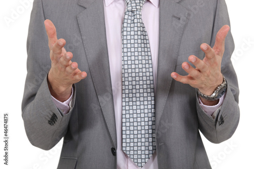 Fotografi closeup on businessman's hand during meeting