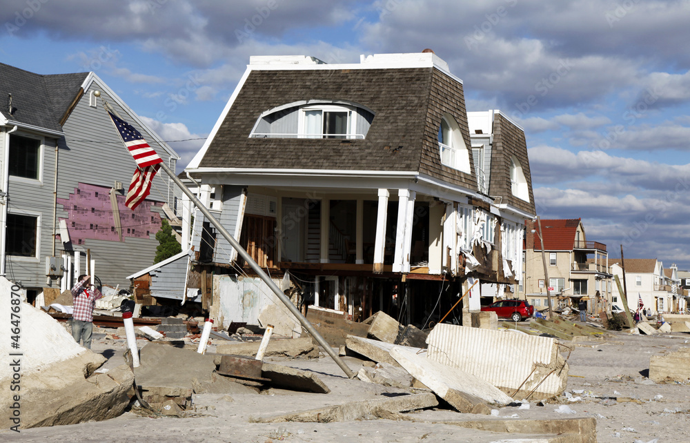 Fototapeta premium Hurricane Sandy destruction