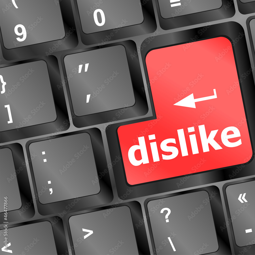 dislike key on keyboard for anti social media concepts dislike key on keyboard for anti social media concepts