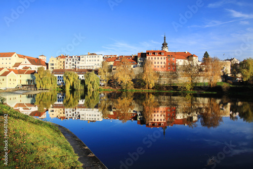 Colorful autumn medieval Town Pisek, Czech Republic