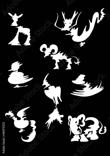 Lines of animals vector cartoon