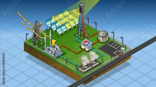 isometric solar thermic plant in production of energy