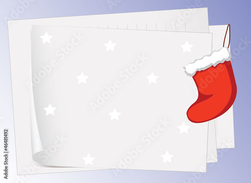 paper sheets and christmas bag
