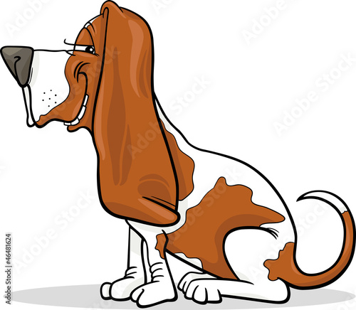 basset hound dog cartoon illustration